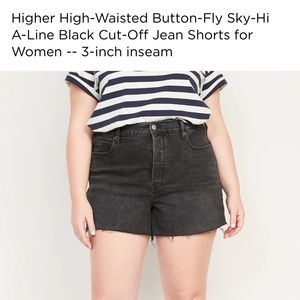 NWT size 20 HighWaist ButtonFly Black Cut-off
Jean Short women 3-inch inseam OBO
